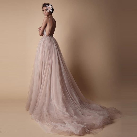 Elegant Wedding and Bridesmaid Dress with Straps