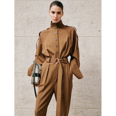 Jumpsuit Largo Holgado con Cinturón - Versátil y Elegante - Image 7