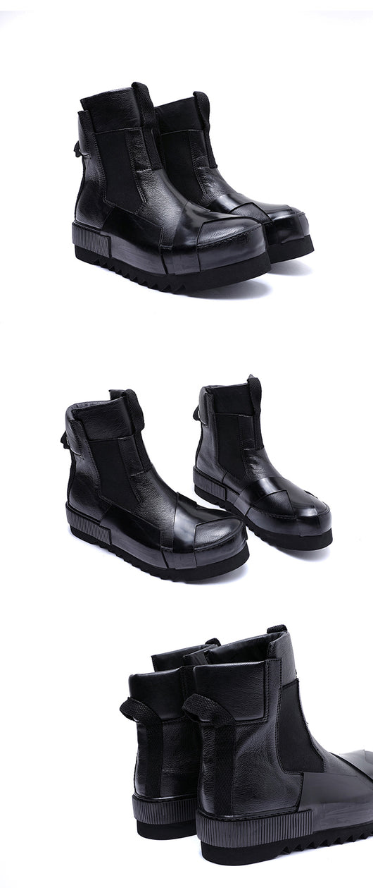 Zapatos Casual Retro de Cuero Artesanal con Suela Elevada - Image 24