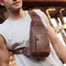 Bolsa de Pecho de Cuero para Hombre - Bandolera Crossbody