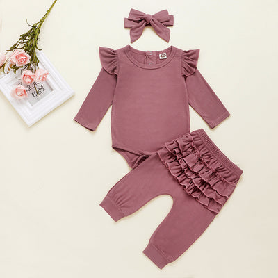 Conjunto de 3 Piezas: Pantalón de Encaje con Diadema - Image 8