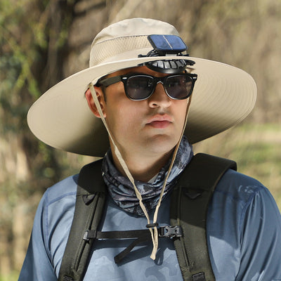Gorro Ventilador Solar con Ala Ancha Recargable - Image 3