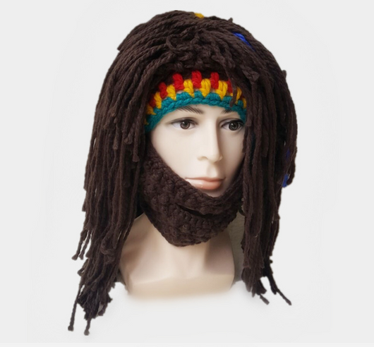Gorro de Lana Tejido a Mano con Barba Postiza - Disfraz Cómico Unisex - Image 11