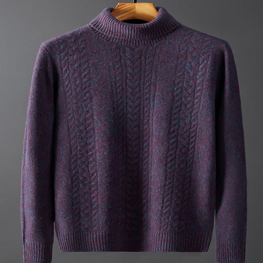Suéter Cuello Alto de Cashmere para Hombre - Tejido Reforzado Otoño Invierno - Image 11