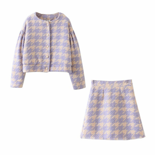 Conjunto de Falda y Chaqueta Cuadros Perfumada - Image 7