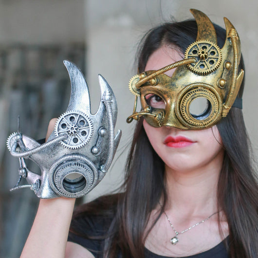Máscara Steampunk Mecánica Retro Media Cara - Image 12