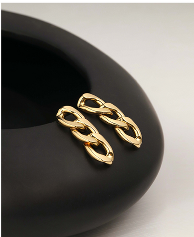 Aretes de Cadena Metálica Circulares Minimalistas para Mujer - Image 3