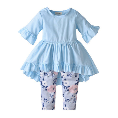 Pantalón Floral Niña con Blusa de Algodón y Mangas Acampanadas - Image 15