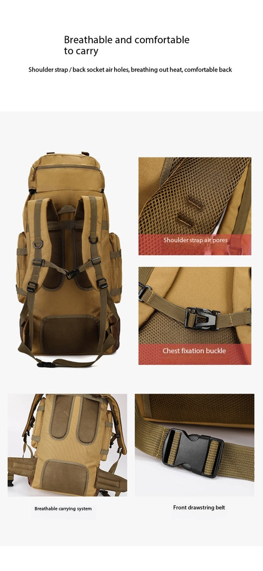 Mochila de Senderismo de Gran Capacidad - Resistente para Camping y Viajes Largos - Image 14
