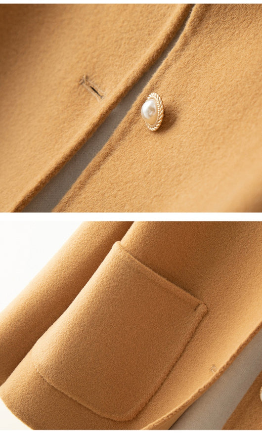 Abrigo de Lana Reversible con Cuello Tipo Muñeca - Estilo Clásico Cachemira - Image 20