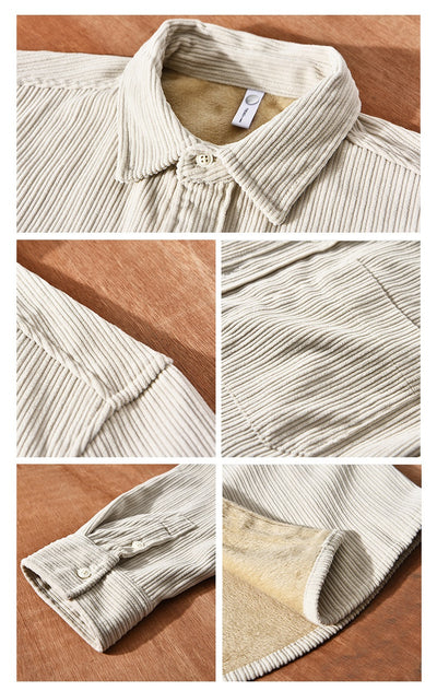 Camisa Acolchada de Terciopelo para Hombre - Suéter Holgado y Cálido - Image 13