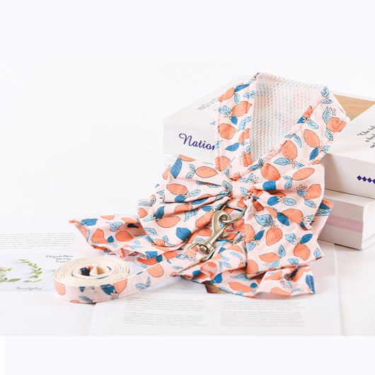 Vestido Princesa Delgado para Perro con Arnés y Cuerda de Paseo Verano - Image 10