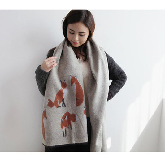 Bufanda Gruesa Cálida con Estampado Jacquard para Mujer