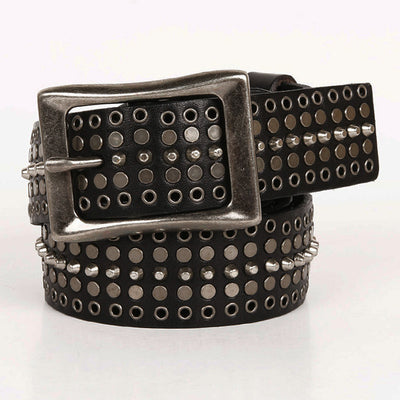 Cinturón de Cuero Ancho 3.5" Unisex con Remaches Calados - Image 9