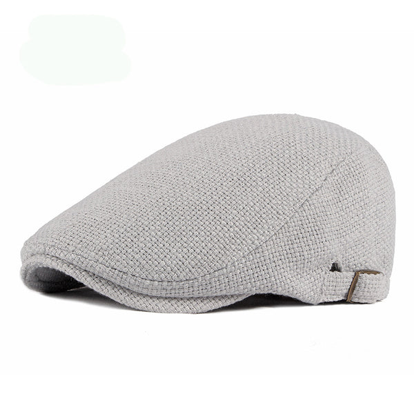 Boina Retro Británica de Algodón y Lino Transpirable para Hombre