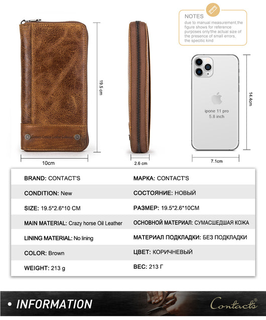 Cartera de Cuero Genuino con Protección Anti-fraude para Hombre - Image 9