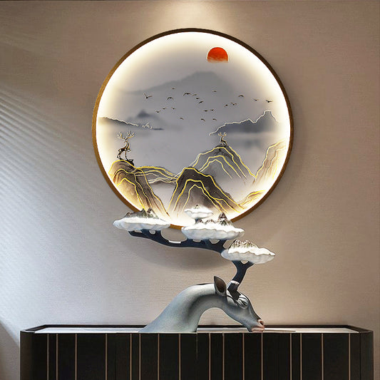 Lámpara Decorativa de Relieve 3D para Entrada con Mural de Paisaje Iluminado - Image 2