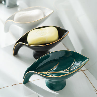 Jabonera de Cerámica con Forma de Hoja para Baño - Image 11