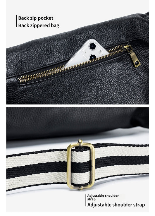 Bolso Mensajero de Cuero Genuino para Mujer - Gran Capacidad, Estilo Casual - Image 9
