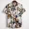 Camisa Slim Hombre con Contraste de Color e Impresión Gráfica