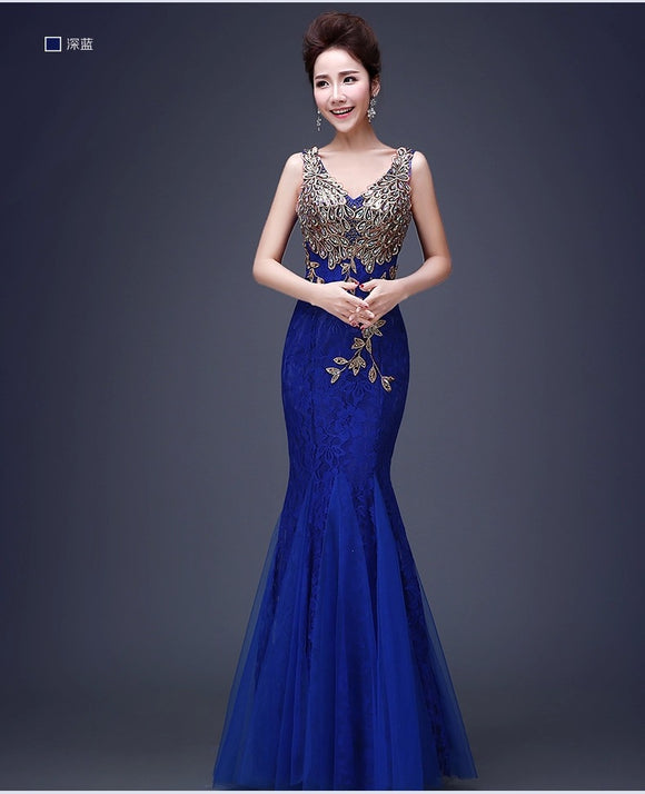 Vestido de Noche Cola de Pez Elegante