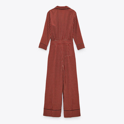Jumpsuit Estilo Occidental Doble Botonadura con Estampado - Image 5