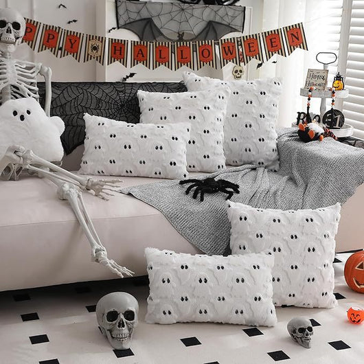 Fundas de Almohada Halloween Fantasma Blanco 18x18 - Cojín Decorativo Suave para Sofá y Hogar - Image 7