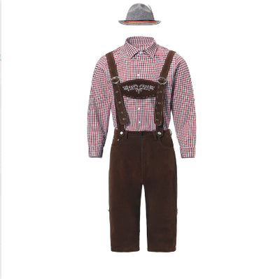 Traje Tradicional Bávaro para Festivales - Conjunto de 3 Piezas con Sombrero y Camisa Cuadriculada - Image 8