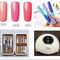Kit Completo de Manicura: Pegamento para Uñas + Cortaúñas Acero Inoxidable + Herramienta Pulidor Hexagonal + Lámpara UV