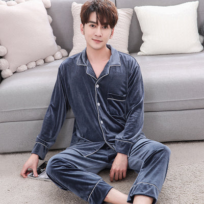 Pijama Largo de Pareja en Terciopelo Cálido para Invierno - Image 8