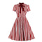 Vestido Vintage a Rayas con Botones