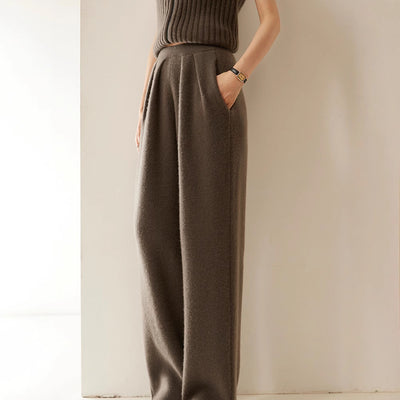 Pantalones Anchos de Cachemira para Mujer Otoño e Invierno - Image 5