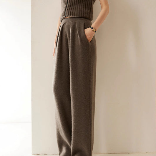 Pantalones Anchos de Cachemira para Mujer Otoño e Invierno - Image 5
