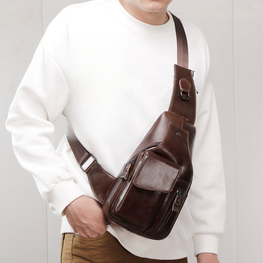 Bolsa Bandolera de Cuero Genuino para Hombre - Estilo Vintage Multifuncional - Image 28
