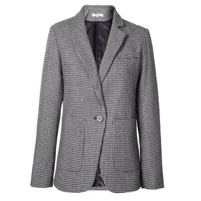Blazer Otoñal Cuadrícula Pata de Gallo - Traje Elegante de Botón Único - Image 5
