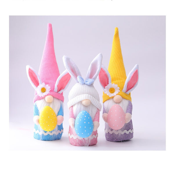 Muñeca Conejita de Pascua con Sombrero Largo Colorido