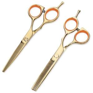 Tijeras de Peluquería Profesionales 5.5" con Mango Dorado Simétrrico - Image 8