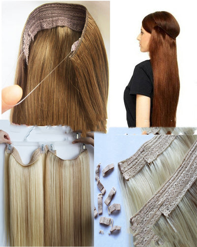 Peluca de Cabello Real con Línea de Pesca Invisible - Image 2