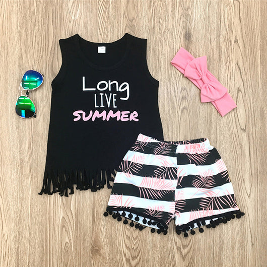 Conjunto Pantalón Rayas Coco con Flecos