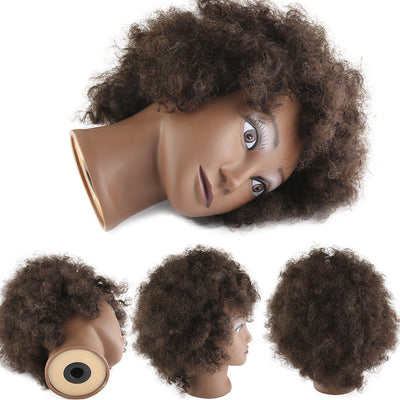 Cabeza Maniquí de Cabello Humano Real Negro - Image 4