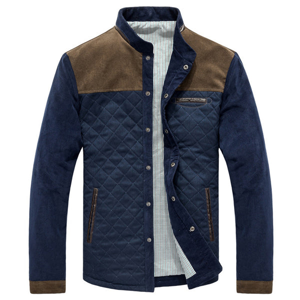 Chaqueta Casual Slim Fit para Hombre - Diseño Patchwork Primavera Otoño