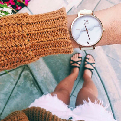 Reloj para Mujer con Correa de Cuero PU Resistente al Agua