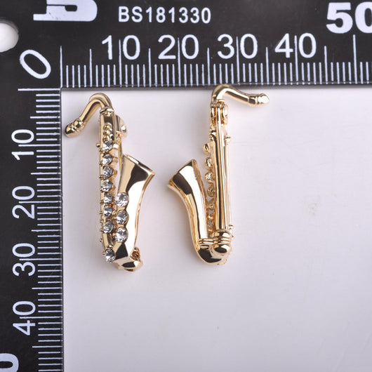 Broche de Saxofón con Diamantes - Joya Musical Elegante - Image 3