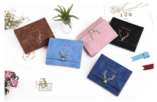 Billetera Infantil Venado Cartoon - Monedero PU Compacto para Niñas