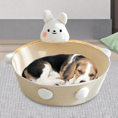 Cama Nido para Gatos de Cuerda de Algodón - Rascador Tejido para Gatos y Conejos - Image 7