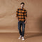 Camisa de Cuadros Casual Manga Larga con Textura Brushed