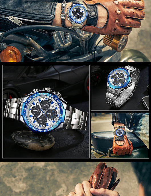 Reloj de Pulsera de Acero con Siete Manecillas Resistente al Agua - Image 6