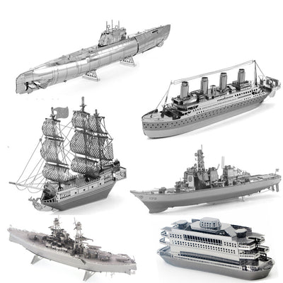 Modelo 3D Destructor Naval Metálico - Puzzle DIY de Ensamblaje