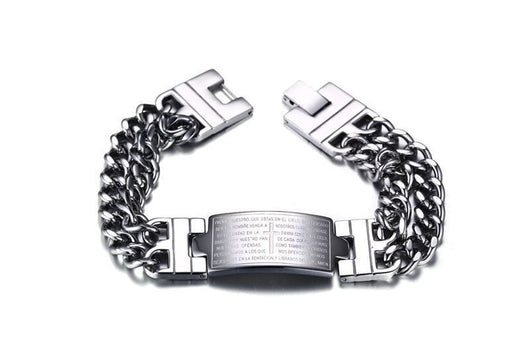 Pulsera de Fe para Hombre con Cruz y Grabado - Image 6