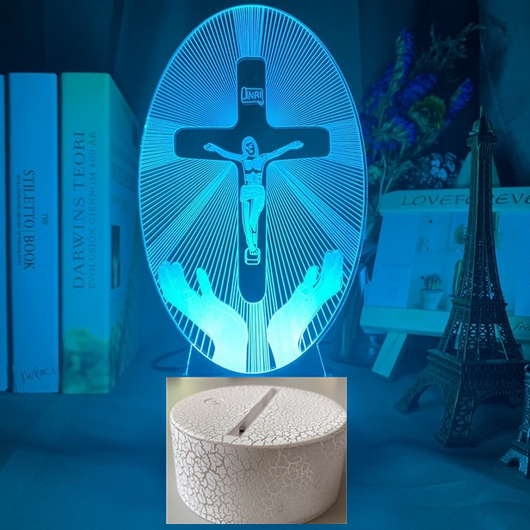 Lámpara 3D con Cruz Acrílica de Luz Nocturna - Image 12